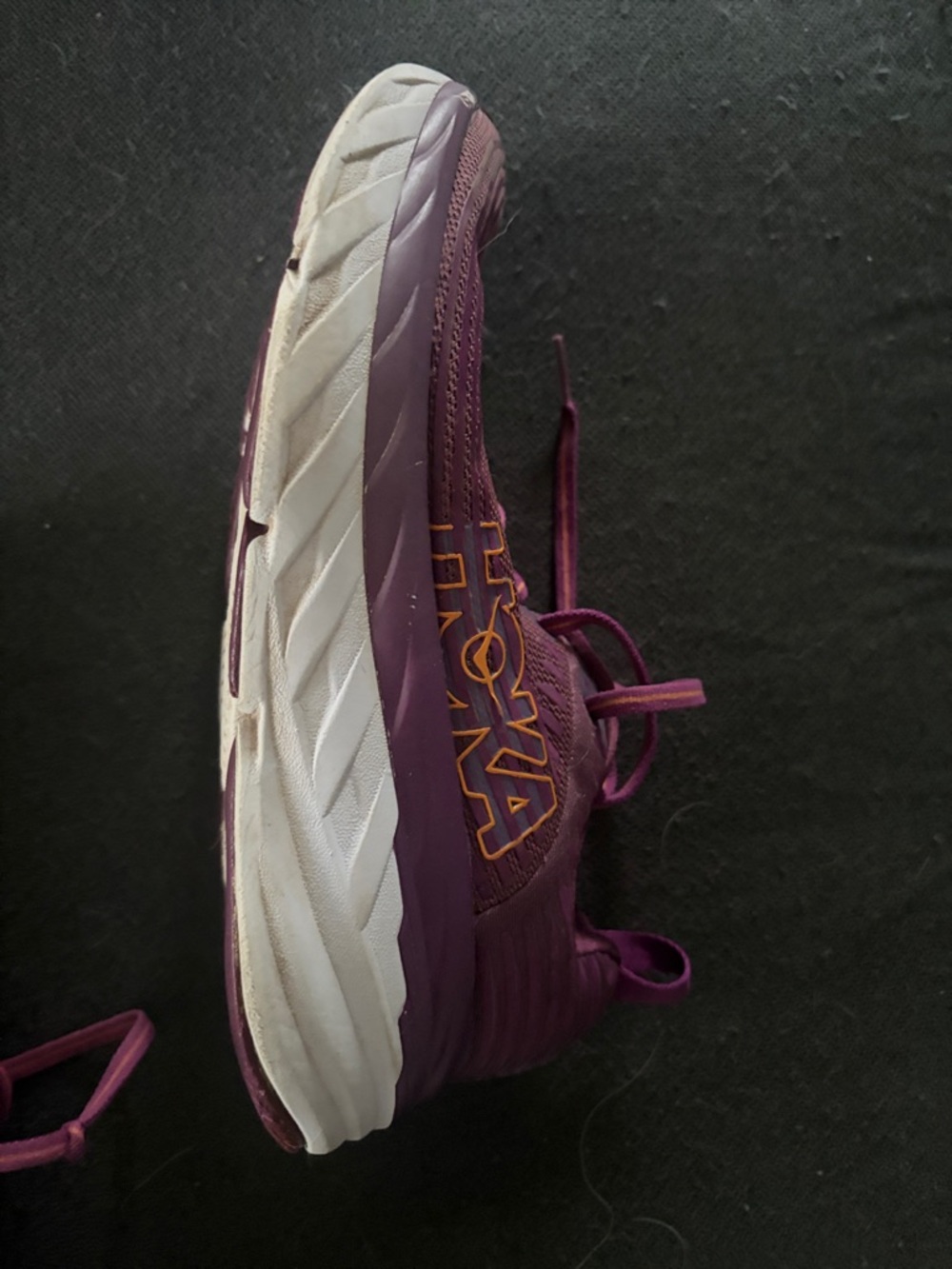 Hoka One One Women's Plum Mesh Running Sneakers with Pink Accents - Picture 3 of 3